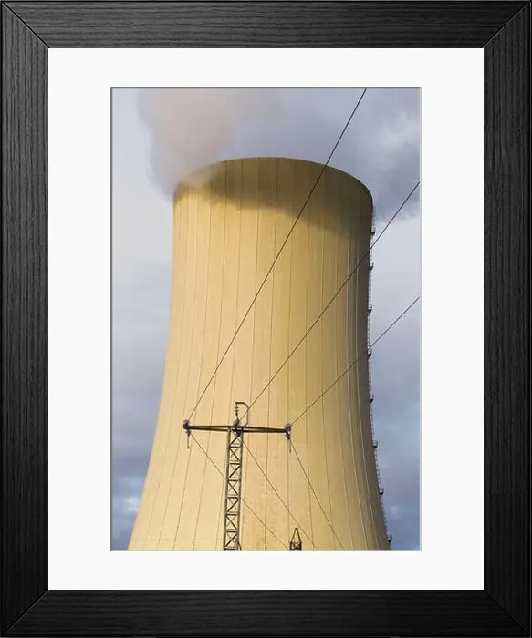 Framed Print : Cooling Tower at Meirama Thermal Power Plant in Cerceda, Spain