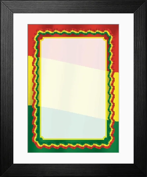Framed Print : Frame and border of ribbon with Bolivia flag, template elements for your certificate and diploma. Vector Framed Print : Frame and border of ribbon with Bolivia flag, template elements for your certificate and diploma. Vector