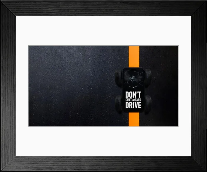 Framed Print : Don't Chat and Drive - Road Safety Awareness Framed Print : Don't Chat and Drive - Road Safety Awareness