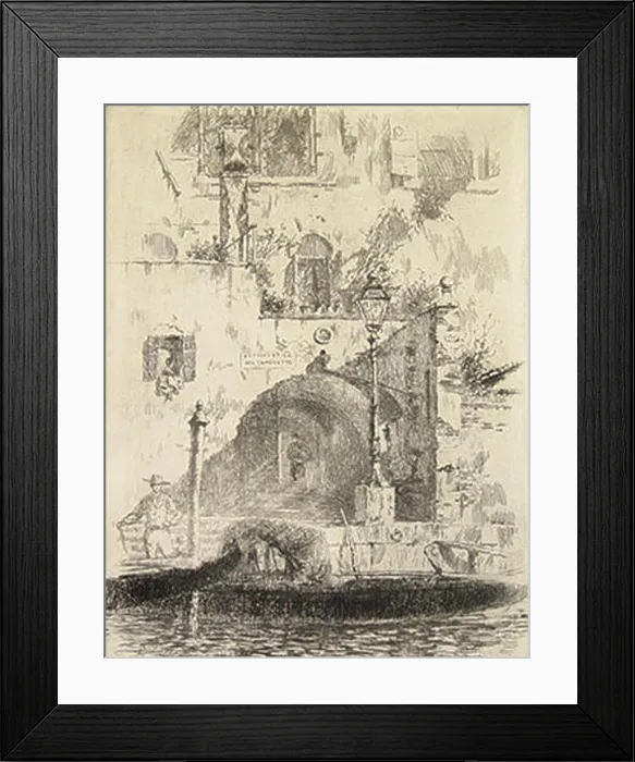 Framed Print : The Sotto Portico del Traghetto is a painting by George Edward Hopkins Framed Print : The Sotto Portico del Traghetto is a painting by George Edward Hopkins