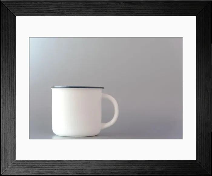 Framed Print : Mug with mockup for template on light grey background Framed Print : Mug with mockup for template on light grey background