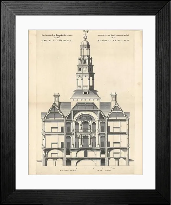 Framed Print : South-north section of the Maastricht town hall; Zuyd Framed Print : South-north section of the Maastricht town hall; Zuyd