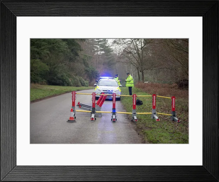 Framed Print : The new anti-terror measures that have been put in around Sandringham this week Framed Print : The new anti-terror measures that have been put in around Sandringham this week