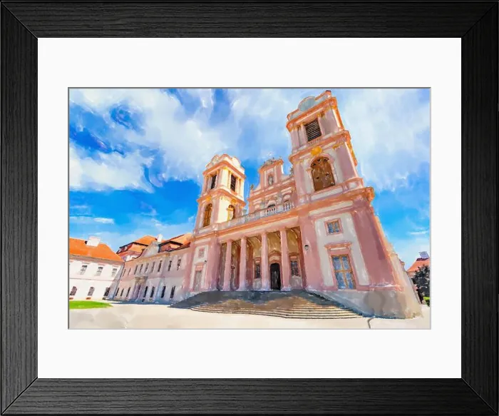 Framed Print : Abbey Gottweig, Austria. Watercolor style image Framed Print : Abbey Gottweig, Austria. Watercolor style image