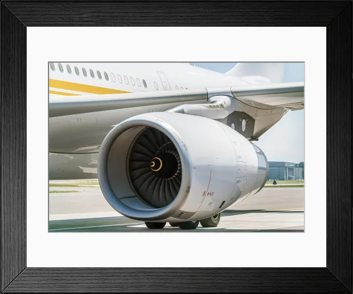 Framed Print : Engine of an Airbus A330, Zurich Airport, Switzerland Framed Print : Engine of an Airbus A330, Zurich Airport, Switzerland