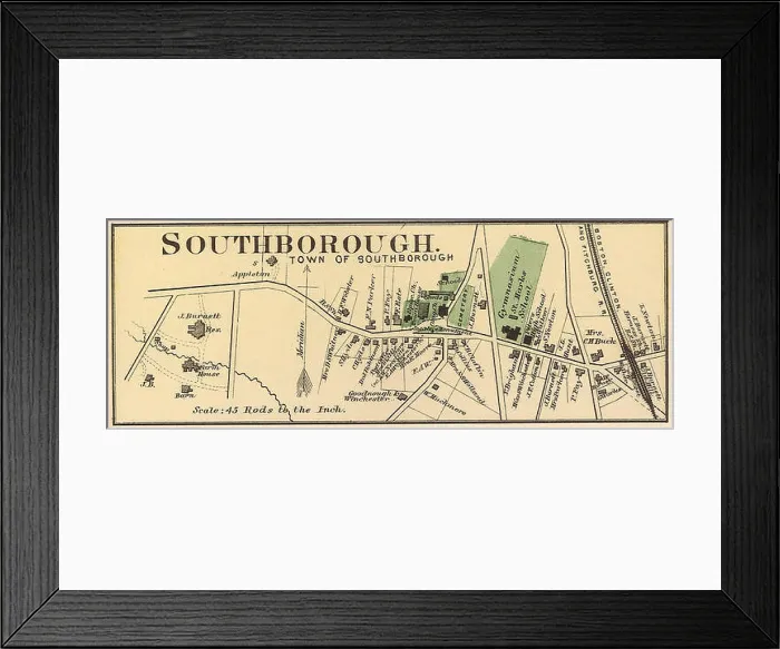 Framed Print : Map of Southborough. 1870 Framed Print : Map of Southborough. 1870