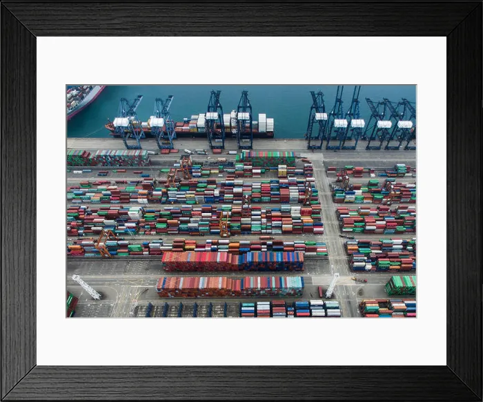 Framed Print : Aerial view of masses of containers in the Port of Shenzhen Framed Print : Aerial view of masses of containers in the Port of Shenzhen