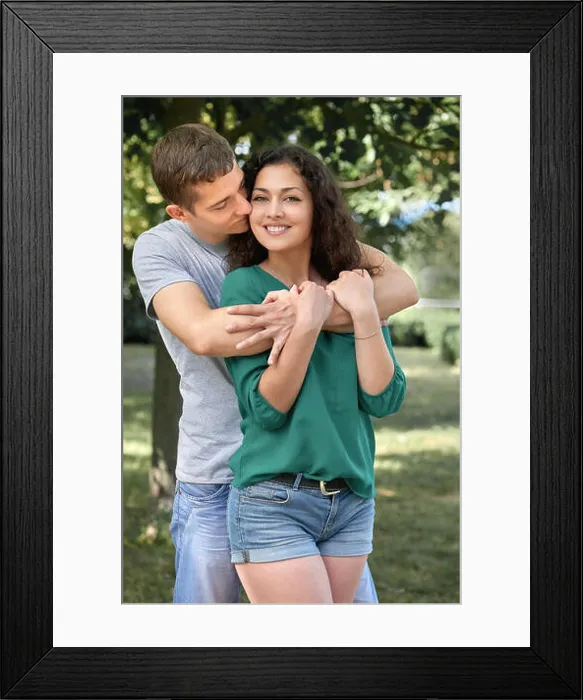 Framed Print : Romantic couple posing in city park, summer season, lovers boy and girl Framed Print : Romantic couple posing in city park, summer season, lovers boy and girl