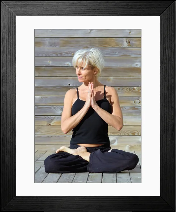 Framed Print : Mature Woman In Yoga Position Framed Print : Mature Woman In Yoga Position