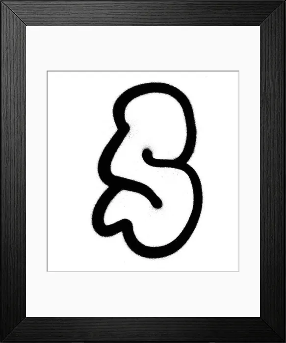 Framed Print : graffiti Bubble Fonts in black on white Framed Print : graffiti Bubble Fonts in black on white