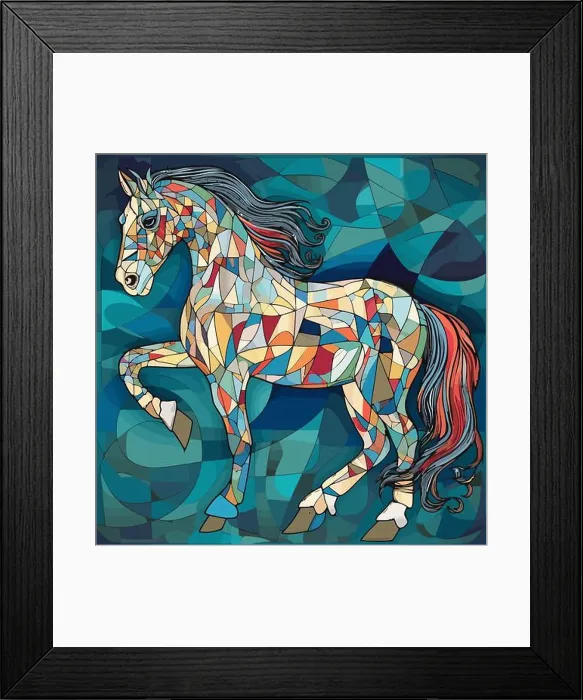 Framed Print : Horse painting in the style of cubism. Abstract painting of a horse in the style of Picasso. Vector illustration Framed Print : Horse painting in the style of cubism. Abstract painting of a horse in the style of Picasso. Vector illustration