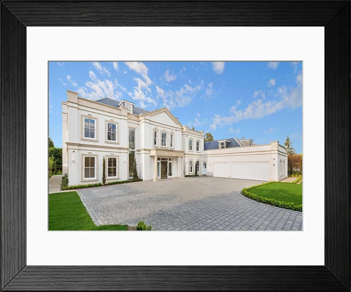 Framed Print : Modern house built in traditional style uk Framed Print : Modern house built in traditional style uk