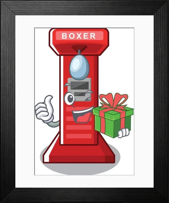 Framed Print : With gift boxing game machine in the character Framed Print : With gift boxing game machine in the character