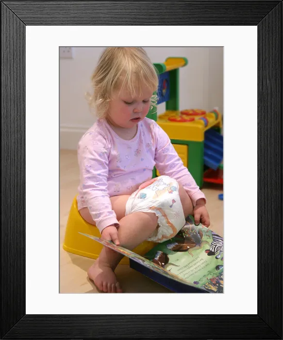 Framed Print : toddler potty training