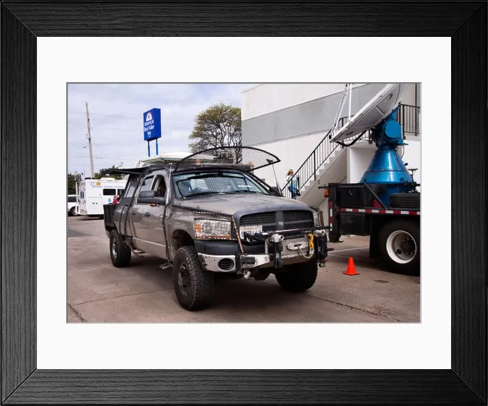 Framed Print : 'The Doghouse' is a support vehicle for Sean Casey's 'Tornado Intercept Vehicle', an armoured truck Framed Print : 'The Doghouse' is a support vehicle for Sean Casey's 'Tornado Intercept Vehicle', an armoured truck