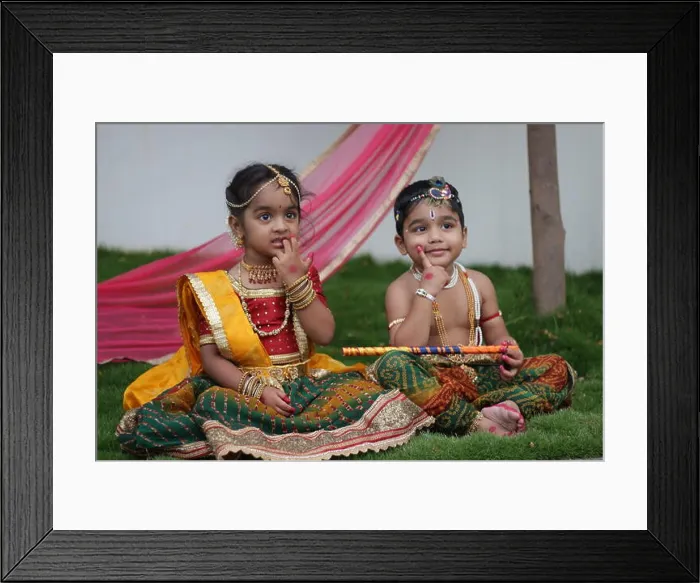 Framed Print : Indian Cute Kids Radha Krishna Framed Print : Indian Cute Kids Radha Krishna