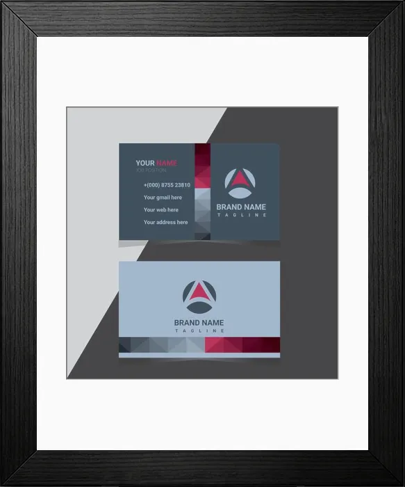 Framed Print : Professional and modern business card design template. Blue business card design Framed Print : Professional and modern business card design template. Blue business card design