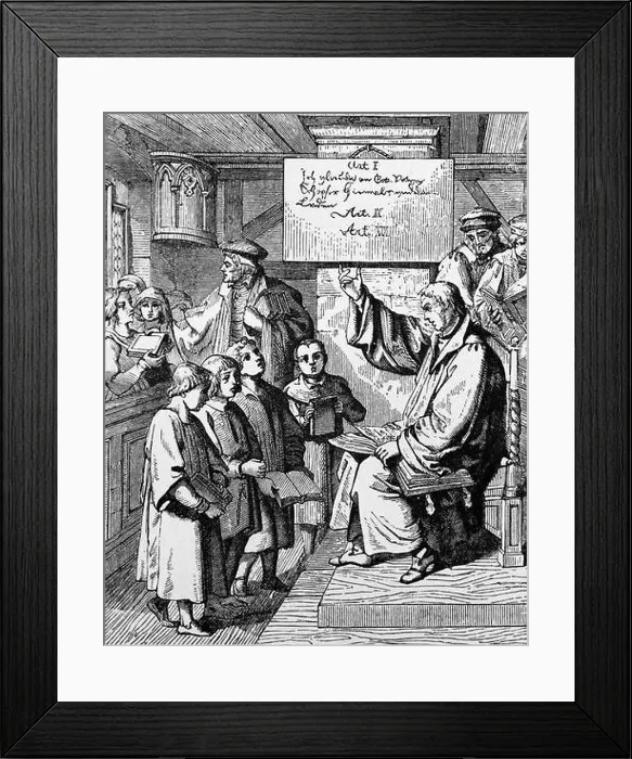 Framed Print : Martin Luther teaching Children during the Reformation in Germany Framed Print : Martin Luther teaching Children during the Reformation in Germany