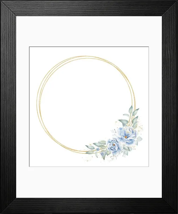 Framed Print : Triple circular floral border hand drawn raster illustration Framed Print : Triple circular floral border hand drawn raster illustration