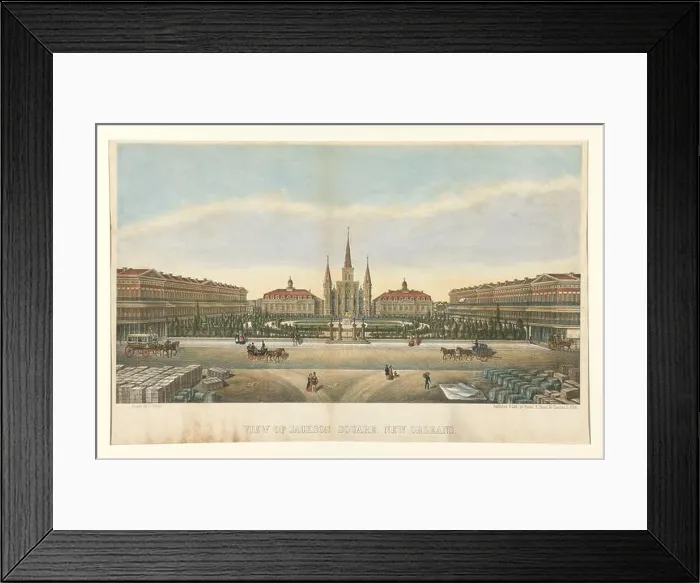 Framed Print : Artist: J. Durler, American, View of Jackson Square Framed Print : Artist: J. Durler, American, View of Jackson Square