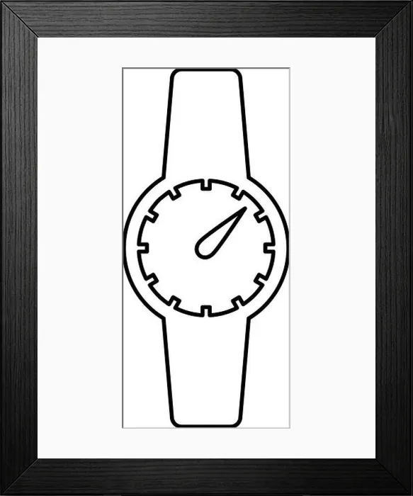 Framed Print : Hand clock contour outline icon black color vector illustration flat style simple image Framed Print : Hand clock contour outline icon black color vector illustration flat style simple image