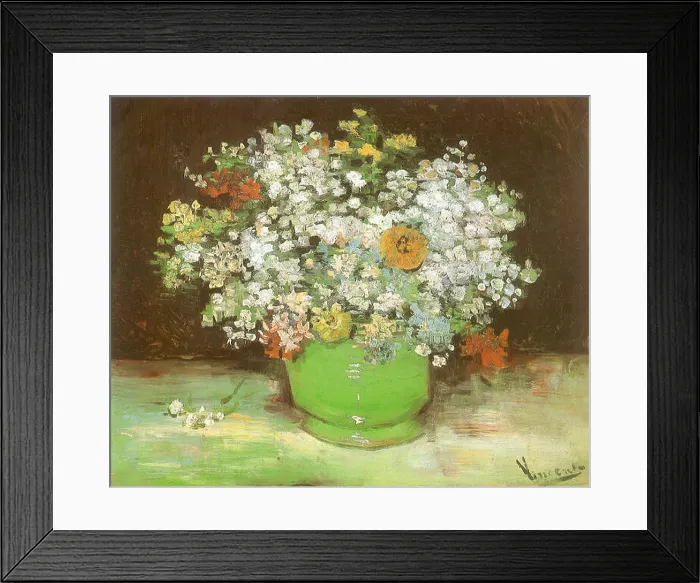 Framed Print : Vase with Zinnias and Other Flowers Framed Print : Vase with Zinnias and Other Flowers