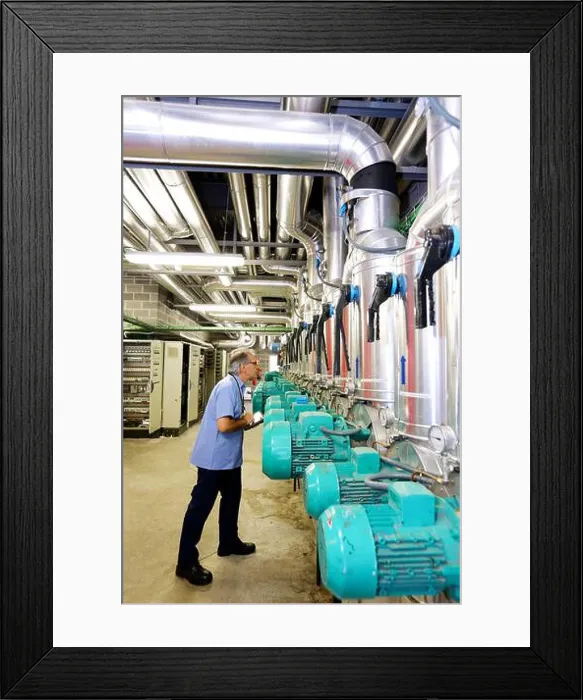 Framed Print : Maintenance Technician, Pumps ventilation and air conditioning Framed Print : Maintenance Technician, Pumps ventilation and air conditioning