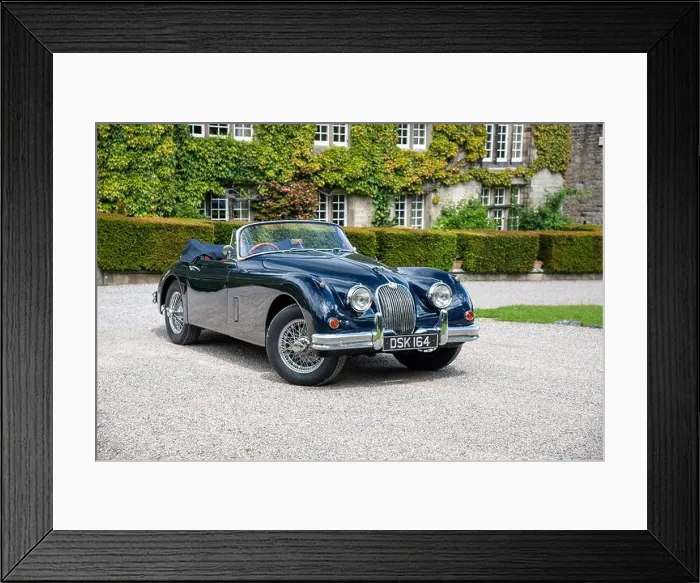 Framed Print : Classic British Jaguar XK150 cabriolet parked in a Yorkshire village on a sunny Summer day Framed Print : Classic British Jaguar XK150 cabriolet parked in a Yorkshire village on a sunny Summer day