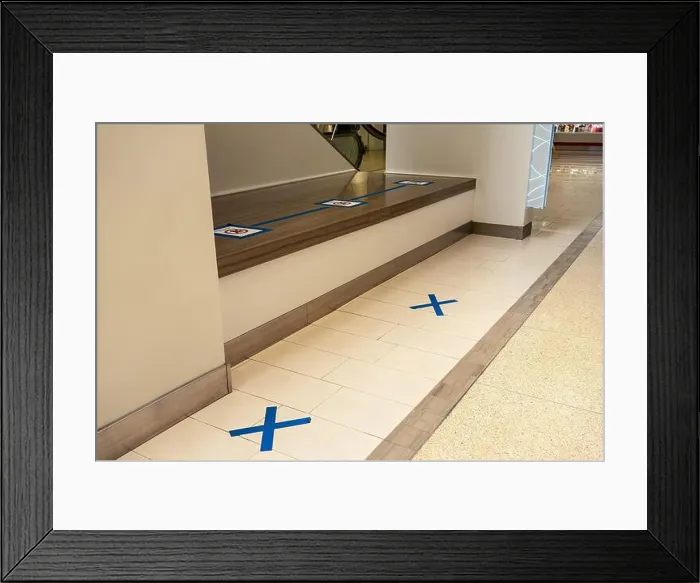 Framed Print : Epidemic protection measures in stores or shopping malls Framed Print : Epidemic protection measures in stores or shopping malls