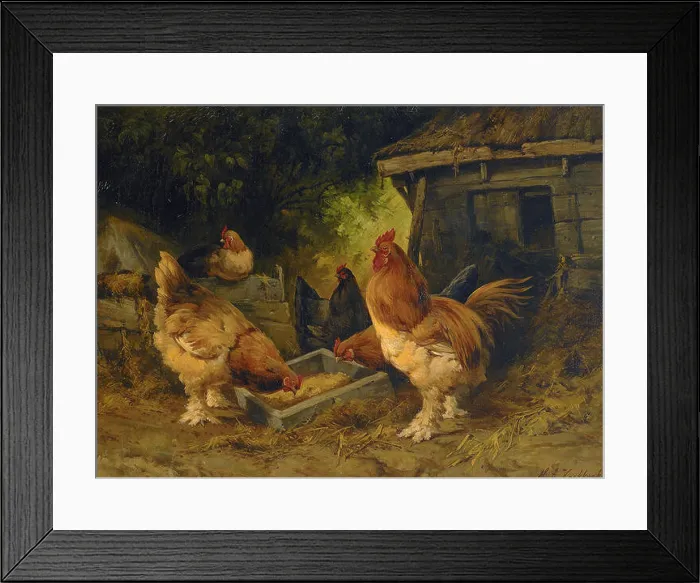 Framed Print : z 020 In the chicken yard. 862 Marinus Adrianus Koekkoek - In the chicken yard Framed Print : z 020 In the chicken yard. 862 Marinus Adrianus Koekkoek - In the chicken yard