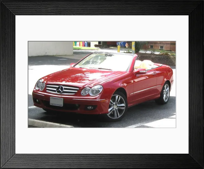 Framed Print : The Mercedes-Benz CLK-Class (2008-2013) is a luxury coupe offering refined performance Framed Print : The Mercedes-Benz CLK-Class (2008-2013) is a luxury coupe offering refined performance
