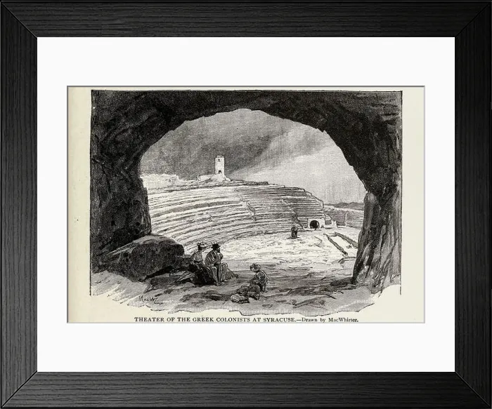 Framed Print : THEATER OF THE GREEK COLONISTS AT SYRACUSE from Book VIII The Romans from volume 3 of Ridpath's Universal history Framed Print : THEATER OF THE GREEK COLONISTS AT SYRACUSE from Book VIII The Romans from volume 3 of Ridpath's Universal history