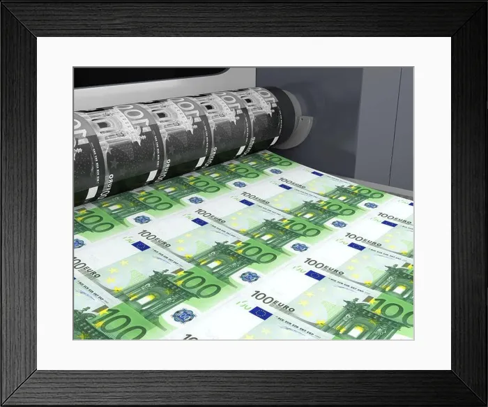 Framed Print : Money Printing 100 Euro Banknotes Framed Print : Money Printing 100 Euro Banknotes