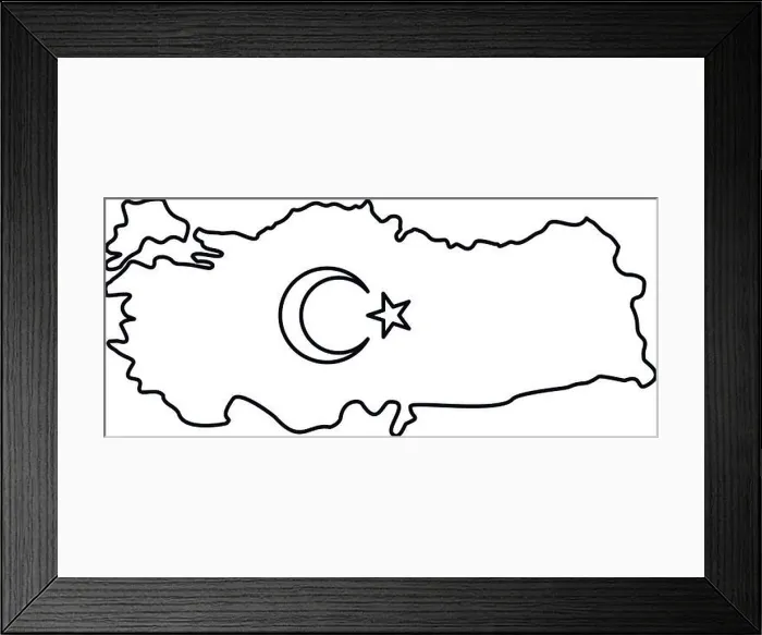 Framed Print : Map of Turkey icon, outline style Framed Print : Map of Turkey icon, outline style