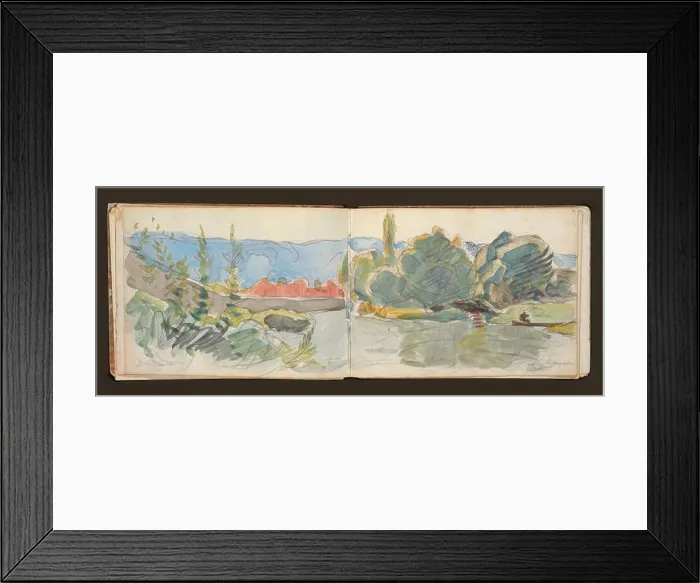 Framed Print : Sketchbook with manuscript notes Félix Bracquemond Framed Print : Sketchbook with manuscript notes Félix Bracquemond