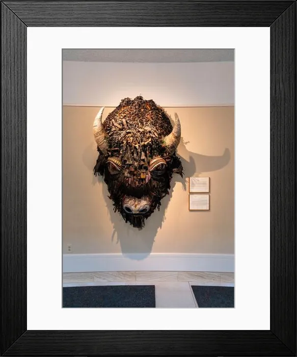 Framed Print : Buffalo sculpture on a wall, by Holly Hughes; New Mexico State Capitol Building, Santa Fe, New Mexico, USA Framed Print : Buffalo sculpture on a wall, by Holly Hughes; New Mexico State Capitol Building, Santa Fe, New Mexico, USA