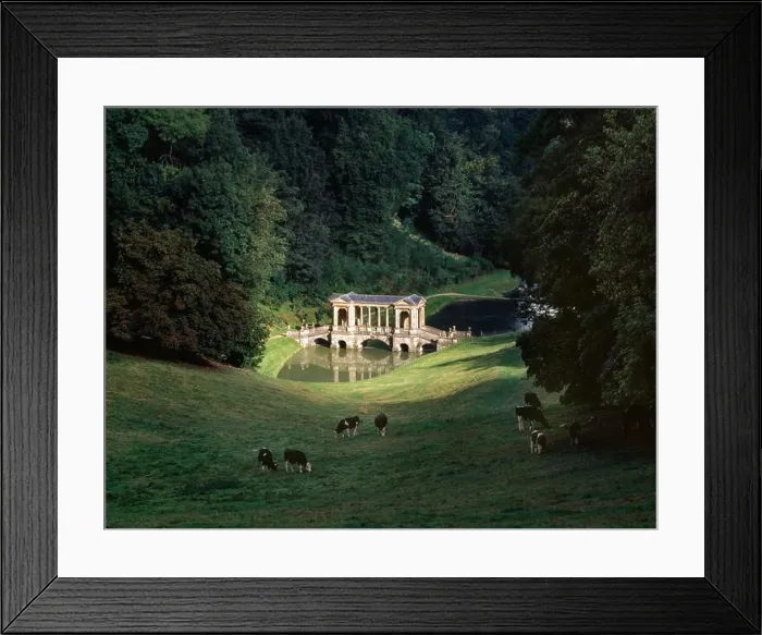Framed Print : Bath, Prior Park, Blick vom Schloß über die palladianische Brücke Framed Print : Bath, Prior Park, Blick vom Schloß über die palladianische Brücke