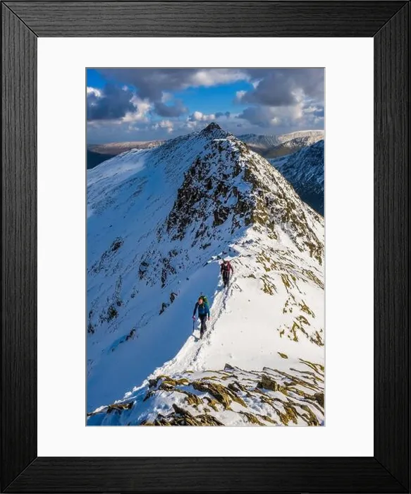 Framed Print : Striding Edge on Helvellyn in winter Framed Print : Striding Edge on Helvellyn in winter