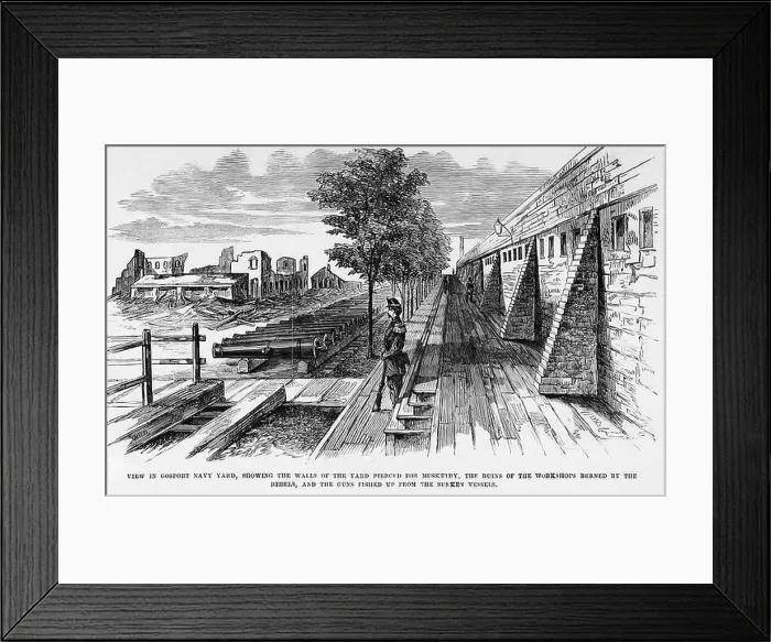 Framed Print : View in Gosport Navy Yard, Virginia Framed Print : View in Gosport Navy Yard, Virginia