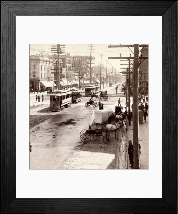 Framed Print : Looking southeast along Main Street, Salt Lake City, Utah, 1904