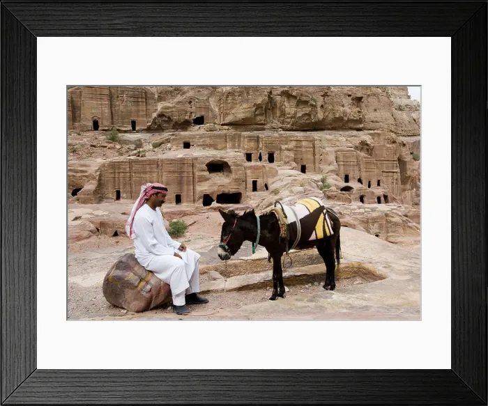 Framed Print : Jordan Petra rock-diggers stone man sits donkeys no models East-Jordan-country Edom city rock-city release Near east Framed Print : Jordan Petra rock-diggers stone man sits donkeys no models East-Jordan-country Edom city rock-city release Near east