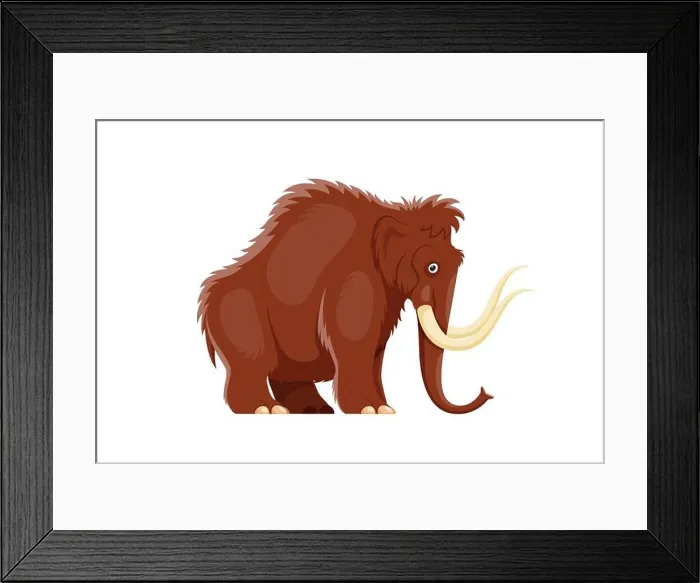 Framed Print : Cartoon mammoth animal character Framed Print : Cartoon mammoth animal character