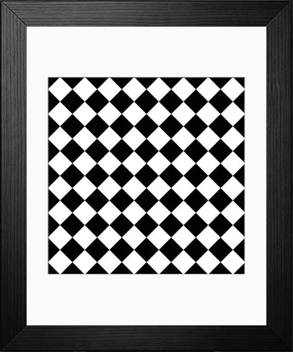 Framed Print : Seamlessly repeatable vector pattern. Checkered (chequered) background with tilted squares Framed Print : Seamlessly repeatable vector pattern. Checkered (chequered) background with tilted squares