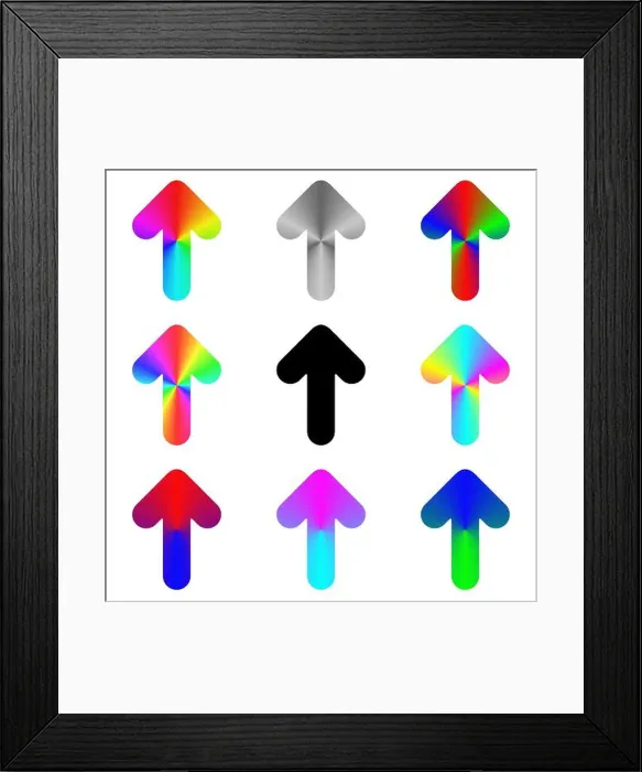 Framed Print : Rounded rainbow arrow icon design set Framed Print : Rounded rainbow arrow icon design set