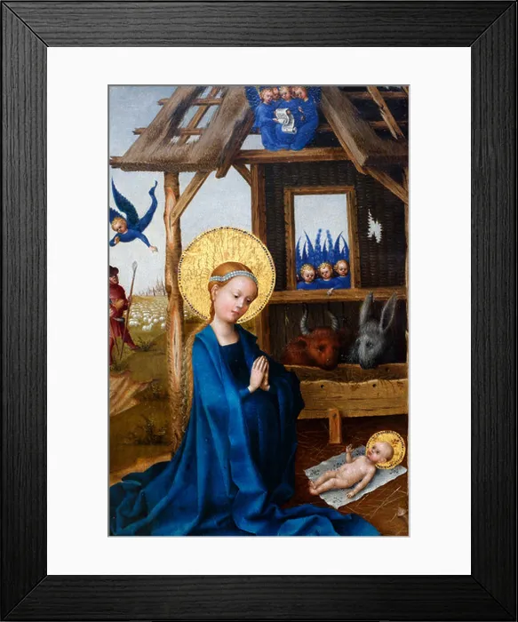 Framed Print : Stefan Lochner, Adoration of the Christ Child by the Virgin (The Nativity) (1445) Framed Print : Stefan Lochner, Adoration of the Christ Child by the Virgin (The Nativity) (1445)