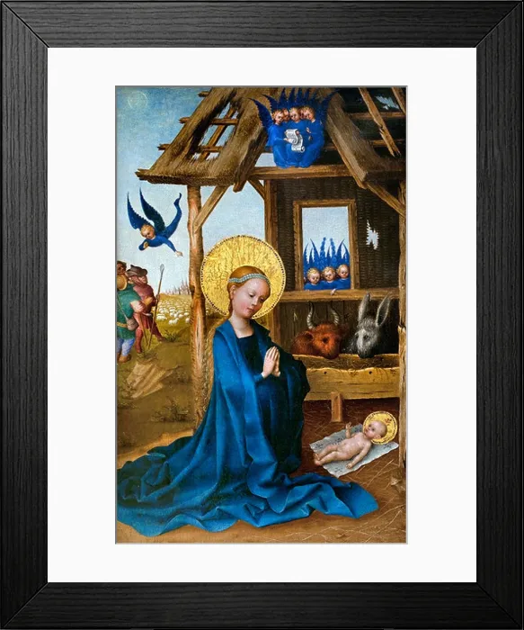 Framed Print : ADORATION OF THE CHRIST CHILD BY THE VIRGIN (THE NATIVITY) STEFAN LOCHNER (1410-1451) German Germany Framed Print : ADORATION OF THE CHRIST CHILD BY THE VIRGIN (THE NATIVITY) STEFAN LOCHNER (1410-1451) German Germany