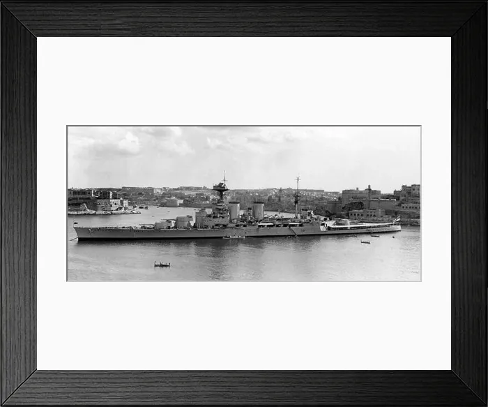 Framed Print : HMS Hood moored in Valencia Harbour, Malta, during November 1936 Framed Print : HMS Hood moored in Valencia Harbour, Malta, during November 1936