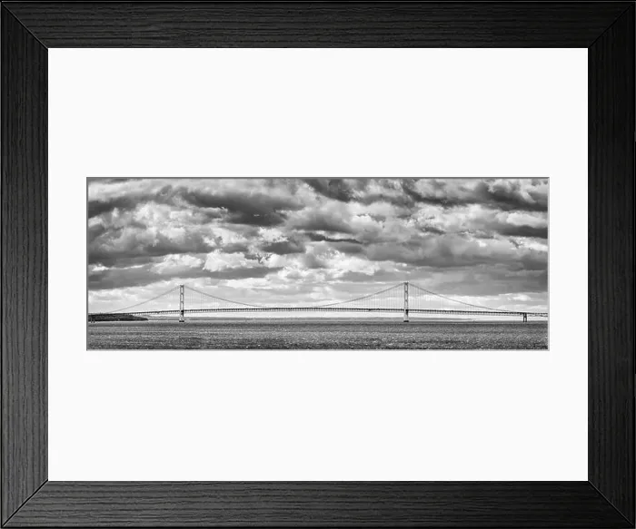 Framed Print : USA, Michigan, Mackinac Island, Panorama of Mackinac Bridge crossing the Straits of Mackinac Framed Print : USA, Michigan, Mackinac Island, Panorama of Mackinac Bridge crossing the Straits of Mackinac