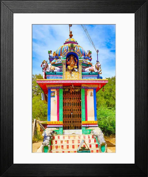 Framed Print : Small Hindu temple in Indian small village Framed Print : Small Hindu temple in Indian small village