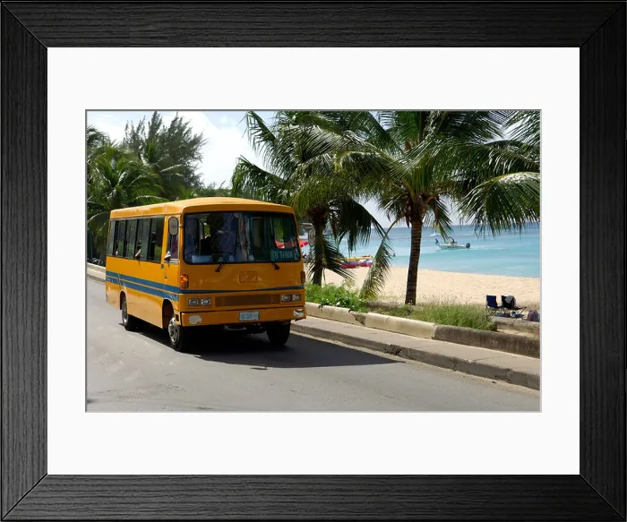 Framed Print : Reggae bus Mullins bay and beach Barbados Framed Print : Reggae bus Mullins bay and beach Barbados
